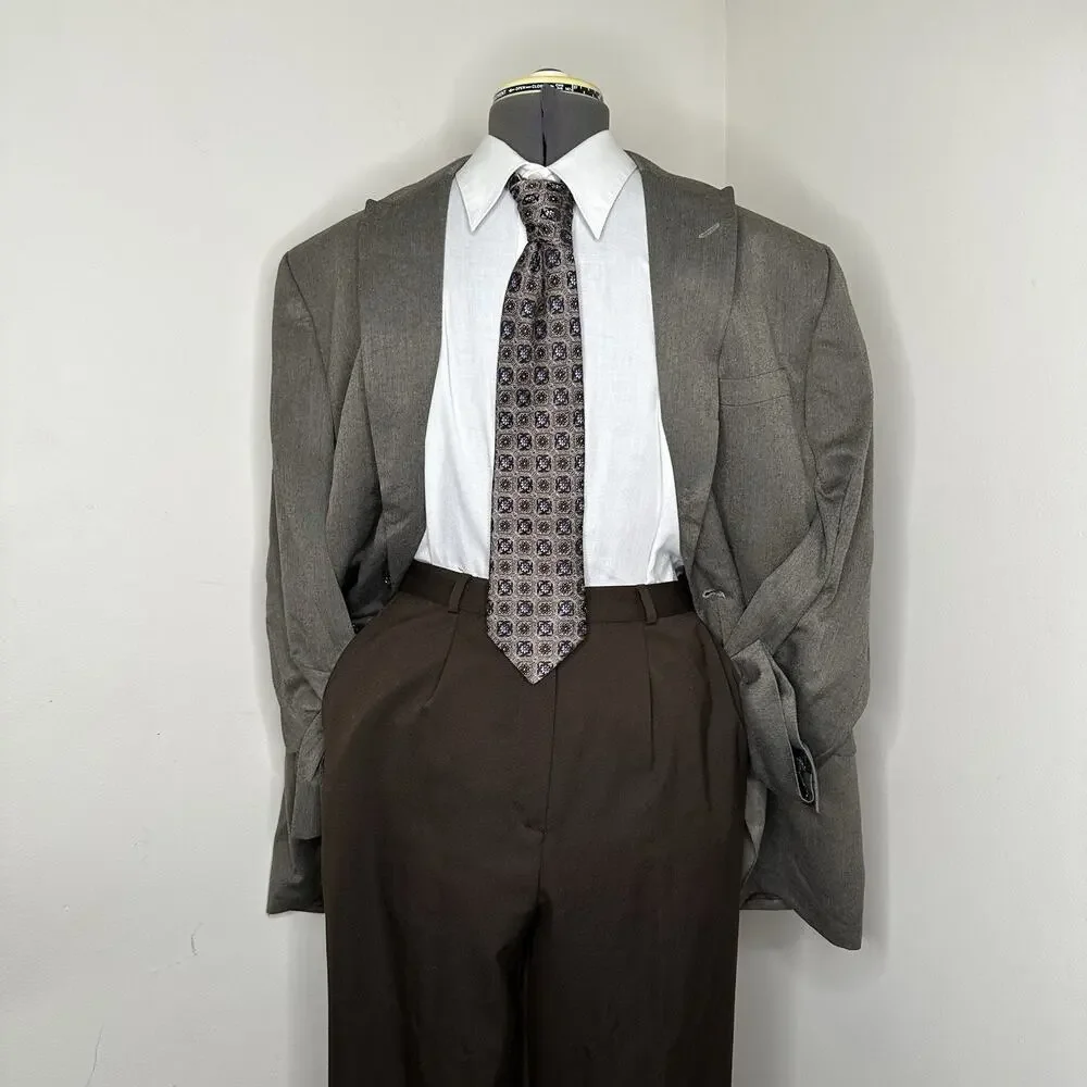 Mens 46R Blazer Gray 2 Button 3XL 50